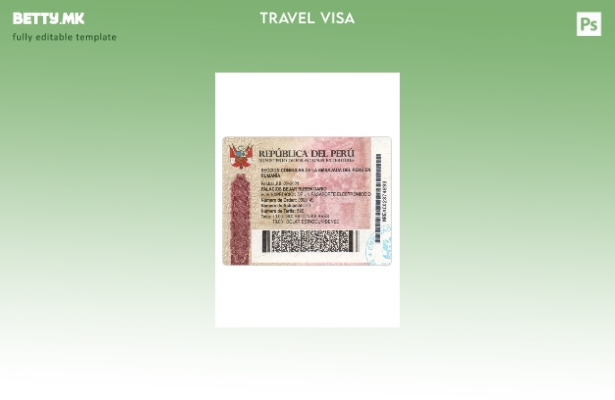 Шаблон за патна виза за Перу во модерен стил